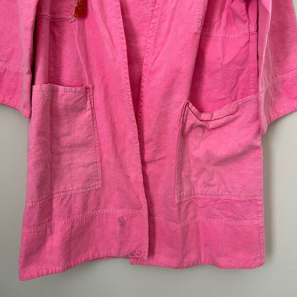 APIECE APART Hot Pink Patchwork Cotton Canvas Open Cardigan Jacket Size M / L - Picture 5 of 15